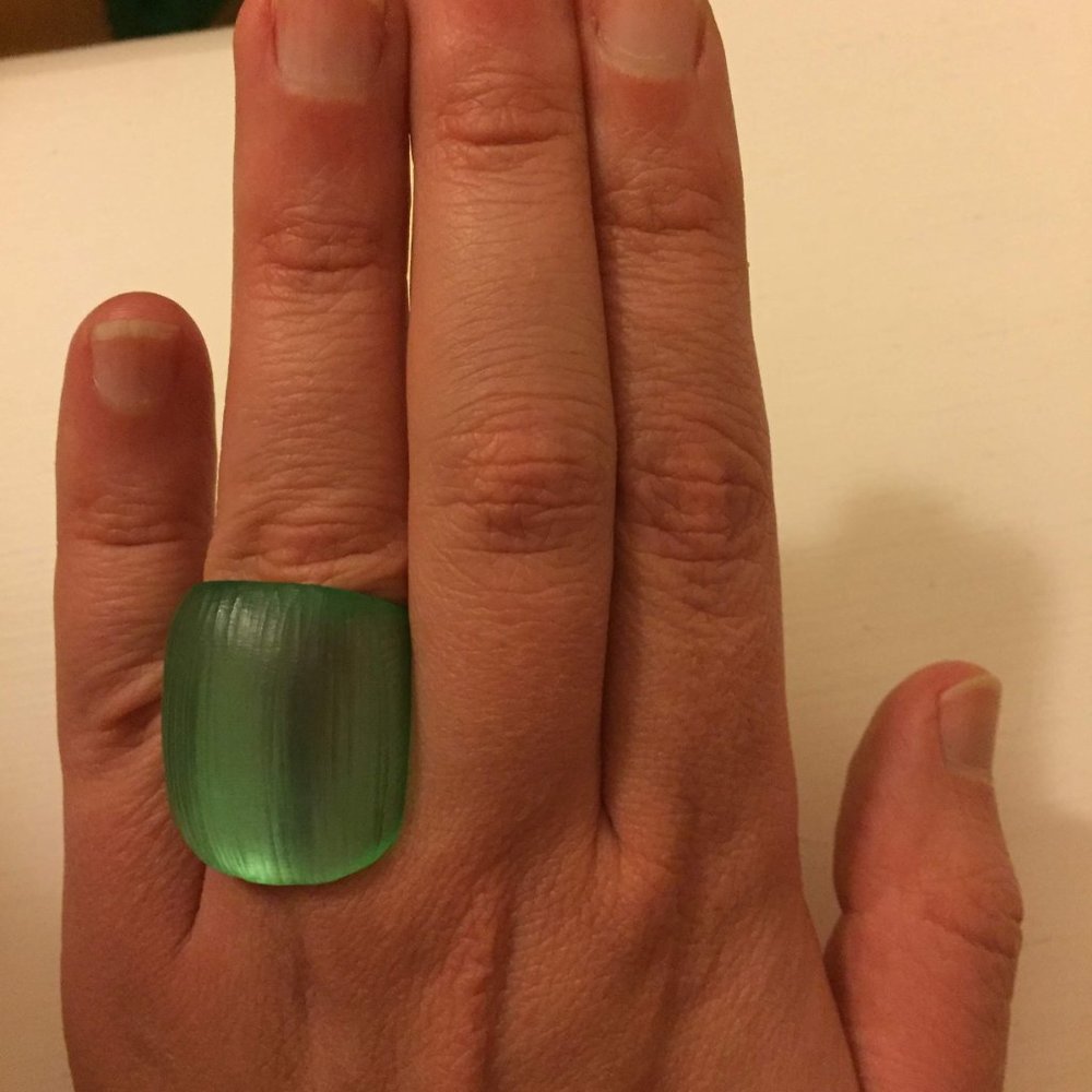 Green Lucite Alexis Bittar Ring - Size 8
